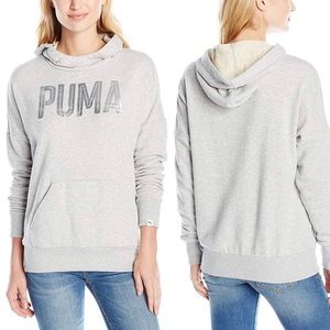 Puma Style Foil Hoodie Light Gray Large